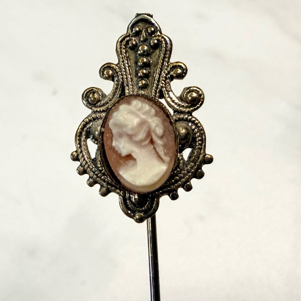 Vintage Victorian Style Cameo Stick Pin - Picture 2 of 8